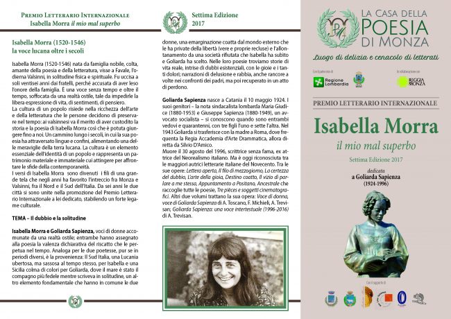 Premio Isabella Morra 2017 Bando informativo Brochure