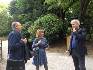 Pietro De Marchi, Elisabetta Motta, Fabio Pusterla nel parco delal Villa Reale