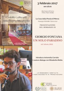Giorgio Fontana Locandina Presentazione - La Casa della Poesia di Monza
