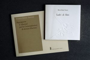 Copertine dei libri di Maria Gioia Tavoni che verranno presentati presso la Villa Reale di Monza